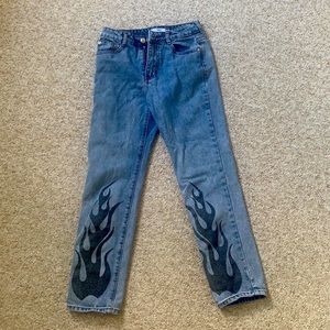 Adika mid rise light wash mom jeans